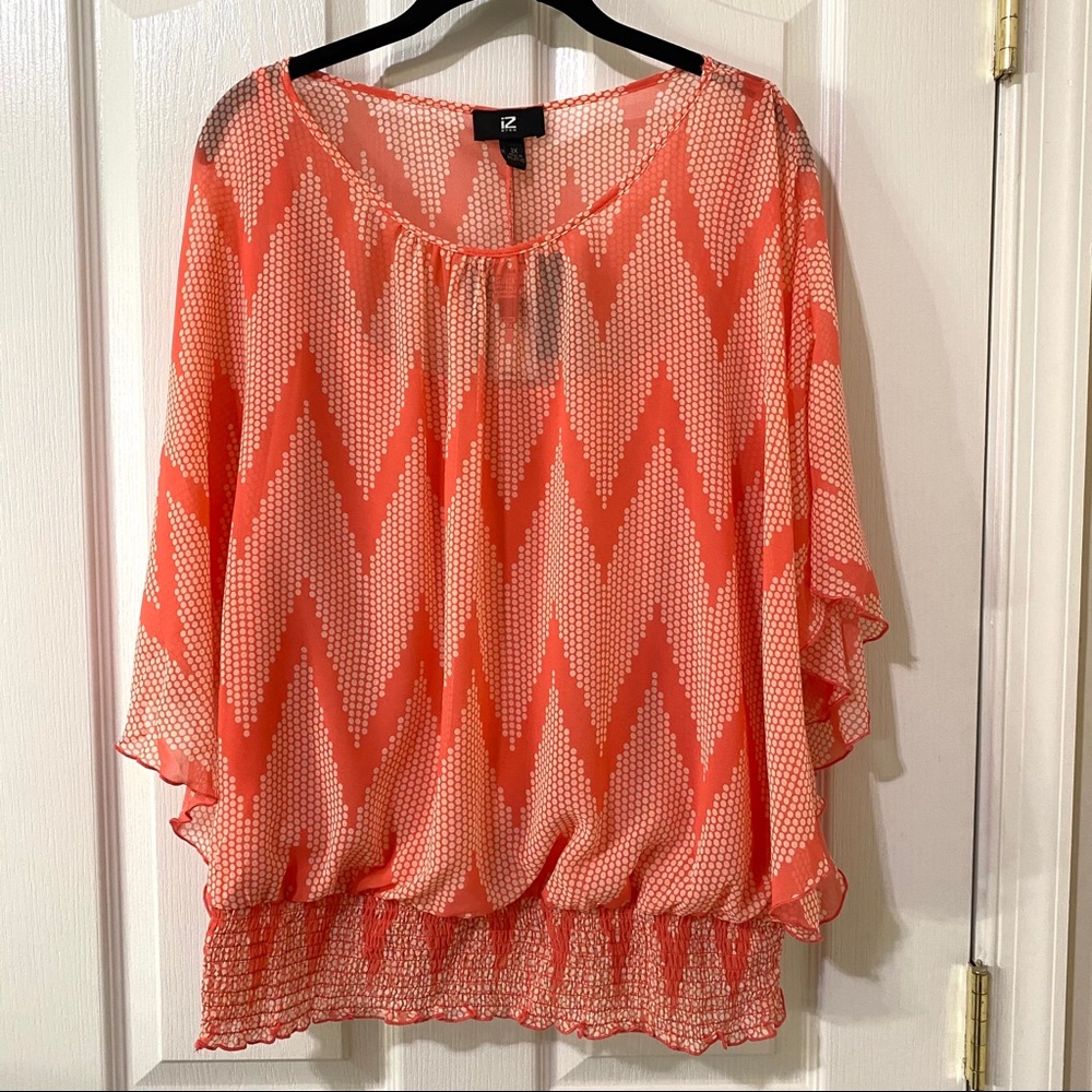 IZ Beyer Coral Chevron Top